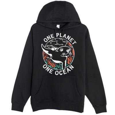 One Planet One Ocean Seal Premium Pullover Hoodie