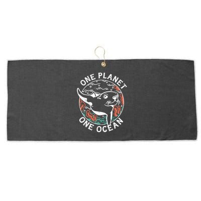 One Planet One Ocean Seal Large Microfiber Waffle Golf Towel