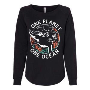 One Planet One Ocean Seal Womens California Wash Sweatshirt