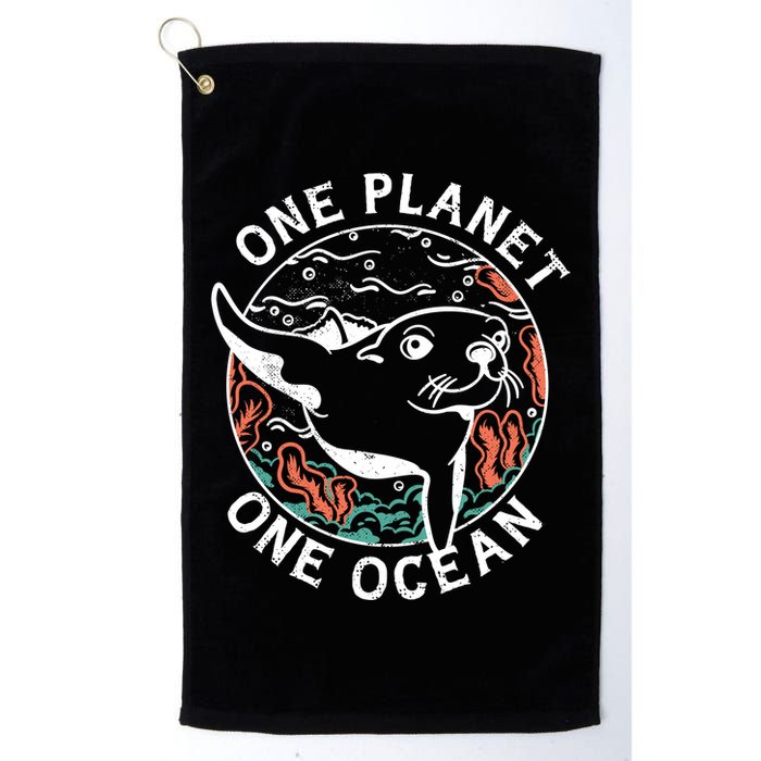 One Planet One Ocean Seal Golf Towel