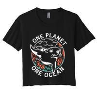 One Planet One Ocean Seal Women's Crop Top Tee