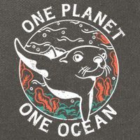 One Planet One Ocean Seal Cotton Canvas Backpack