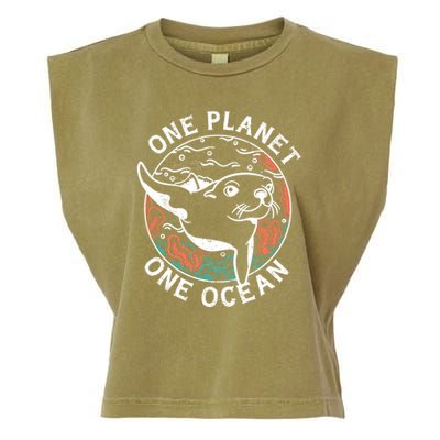 One Planet One Ocean Seal Garment-Dyed Women's Muscle Tee
