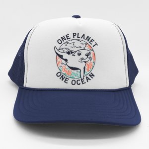 One Planet One Ocean Seal Trucker Hat