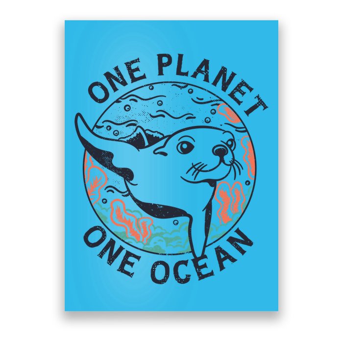 One Planet One Ocean Seal Poster