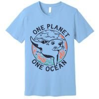 One Planet One Ocean Seal Premium T-Shirt