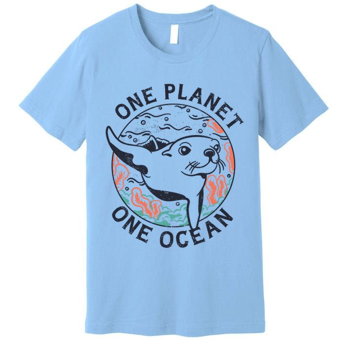 One Planet One Ocean Seal Premium T-Shirt