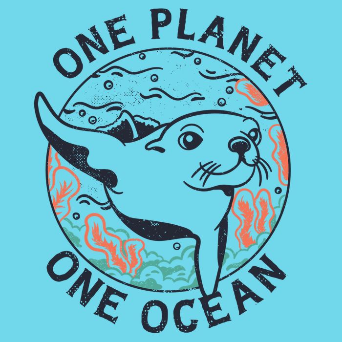 One Planet One Ocean Seal Premium T-Shirt