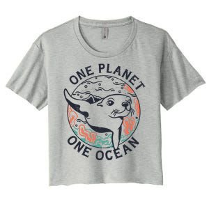 One Planet One Ocean Seal Women's Crop Top Tee