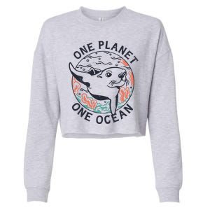 One Planet One Ocean Seal Cropped Pullover Crew