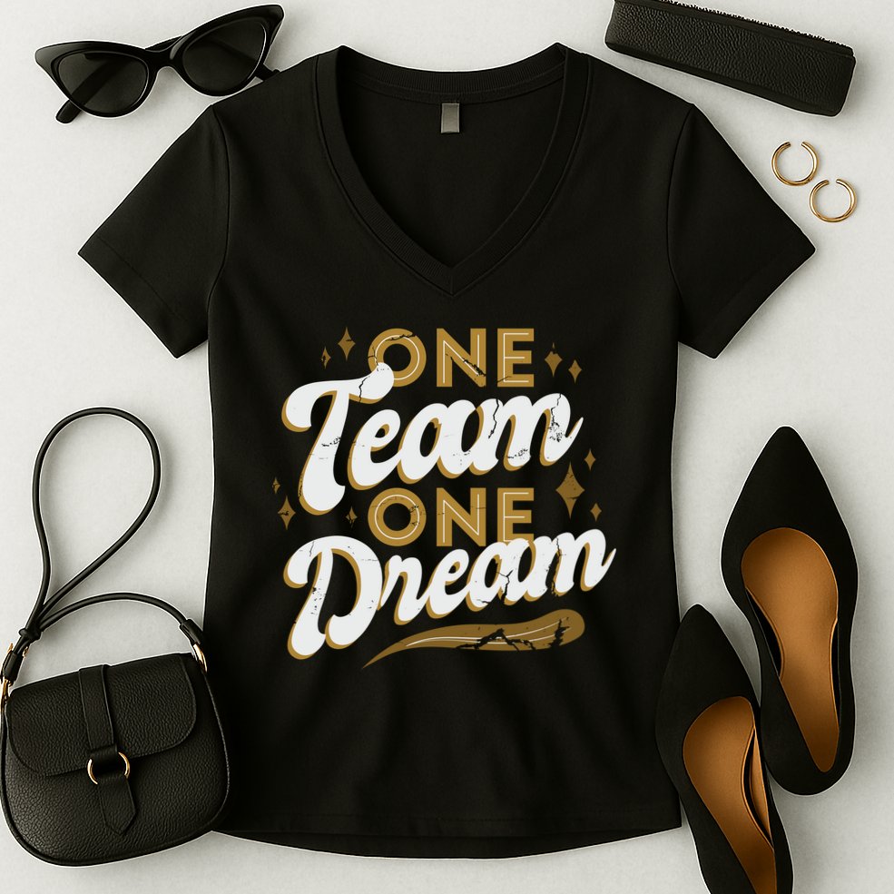 One Team One Dream Women's V-Neck T-Shirt
