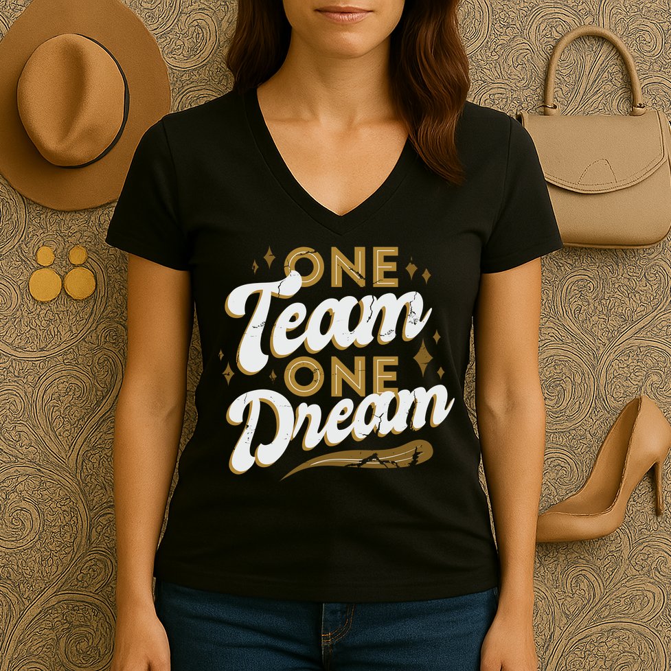 One Team One Dream Women's V-Neck T-Shirt