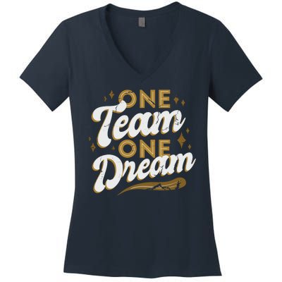 One Team One Dream Women's V-Neck T-Shirt