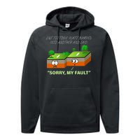 One Tectonic Plate Sorry My Fault Performance Fleece Hoodie