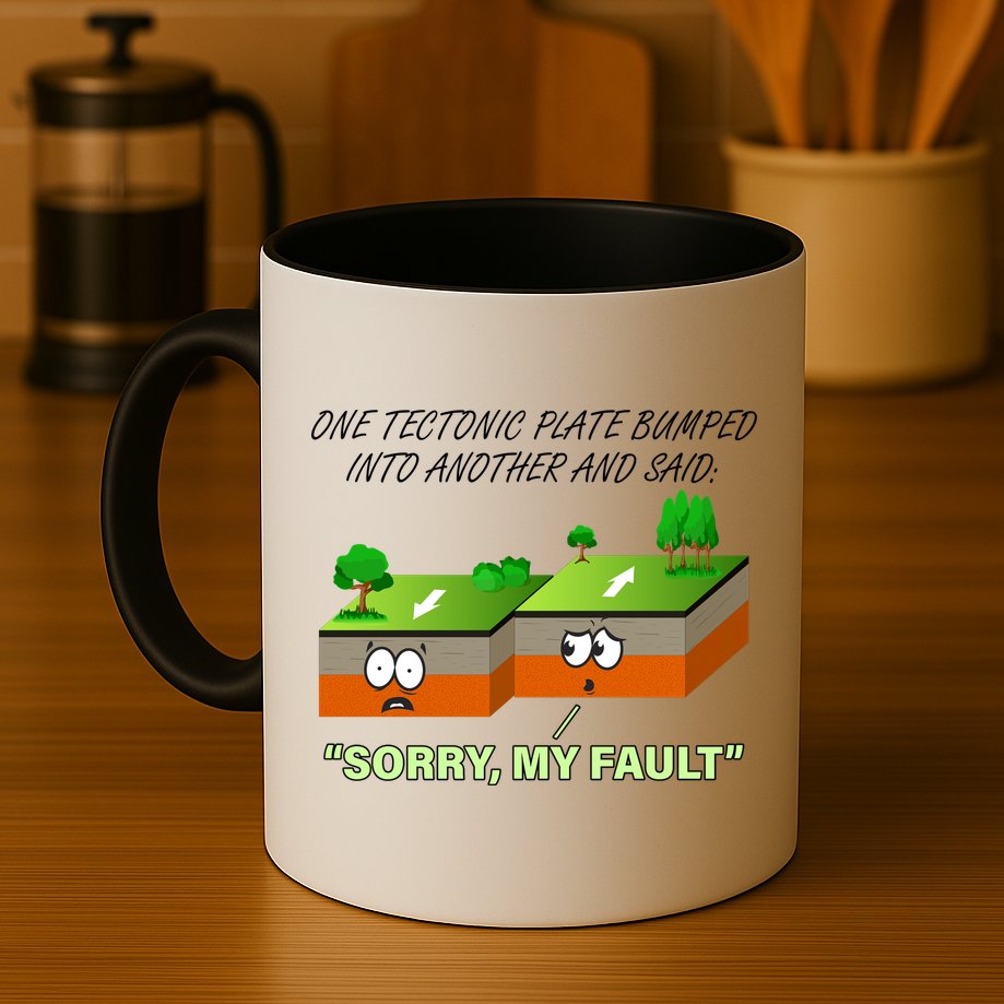 One Tectonic Plate Sorry My Fault Mug