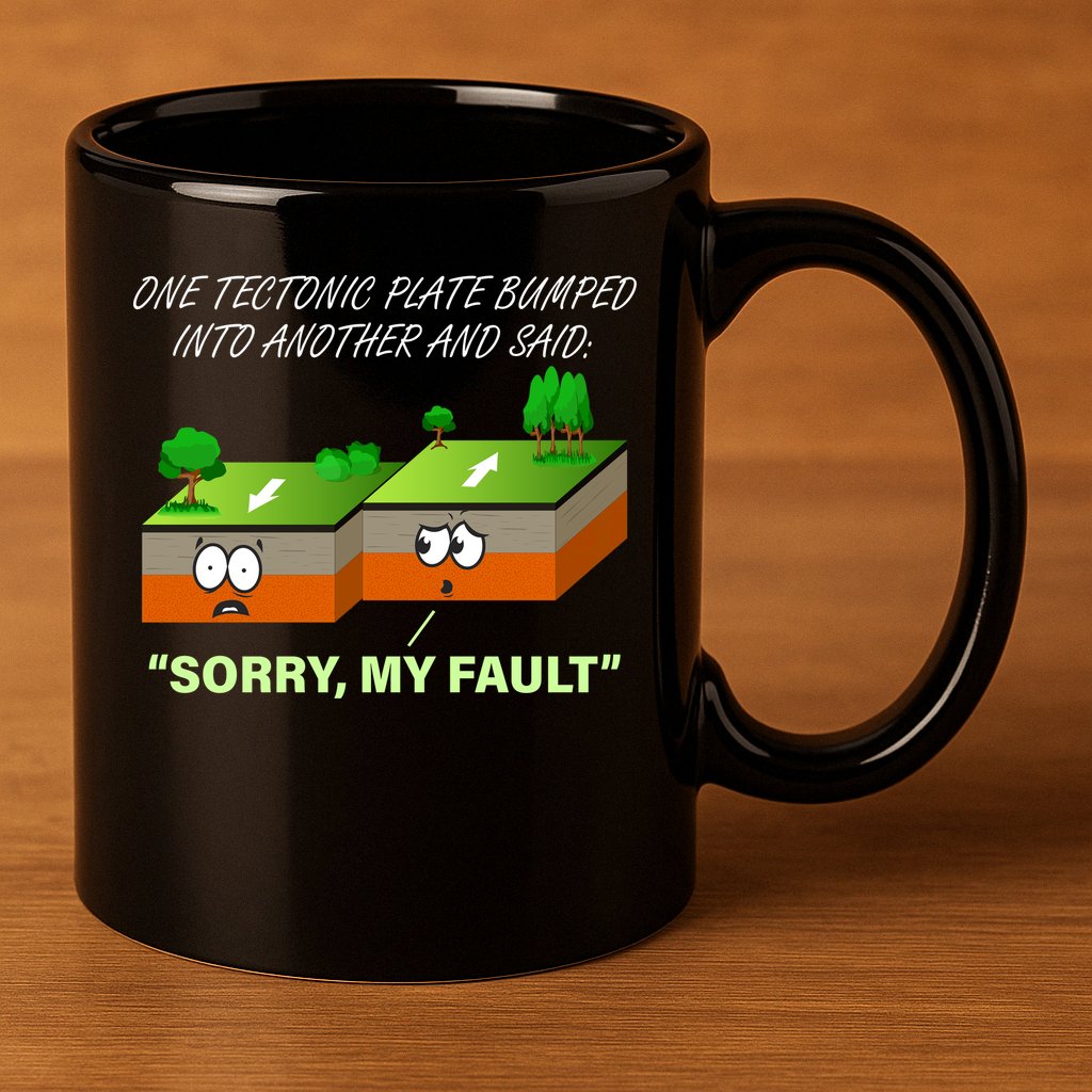 One Tectonic Plate Sorry My Fault 11oz C Handle Ceramic Mug