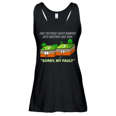 One Tectonic Plate Sorry My Fault Ladies Essential Flowy Tank