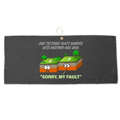One Tectonic Plate Sorry My Fault Large Microfiber Waffle Golf Towel