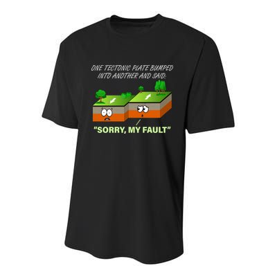 One Tectonic Plate Sorry My Fault Youth Performance Sprint T-Shirt