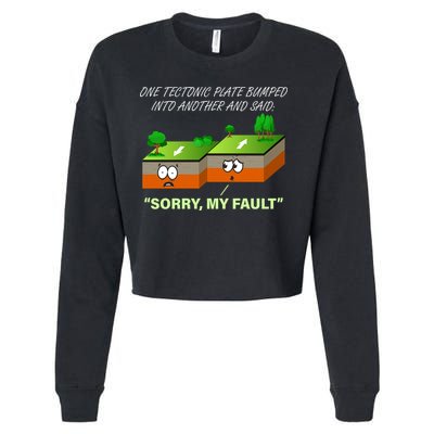 One Tectonic Plate Sorry My Fault Cropped Pullover Crew