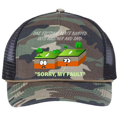 One Tectonic Plate Sorry My Fault Retro Rope Trucker Hat Cap