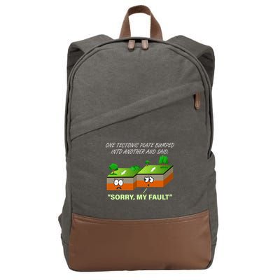 One Tectonic Plate Sorry My Fault Cotton Canvas Backpack