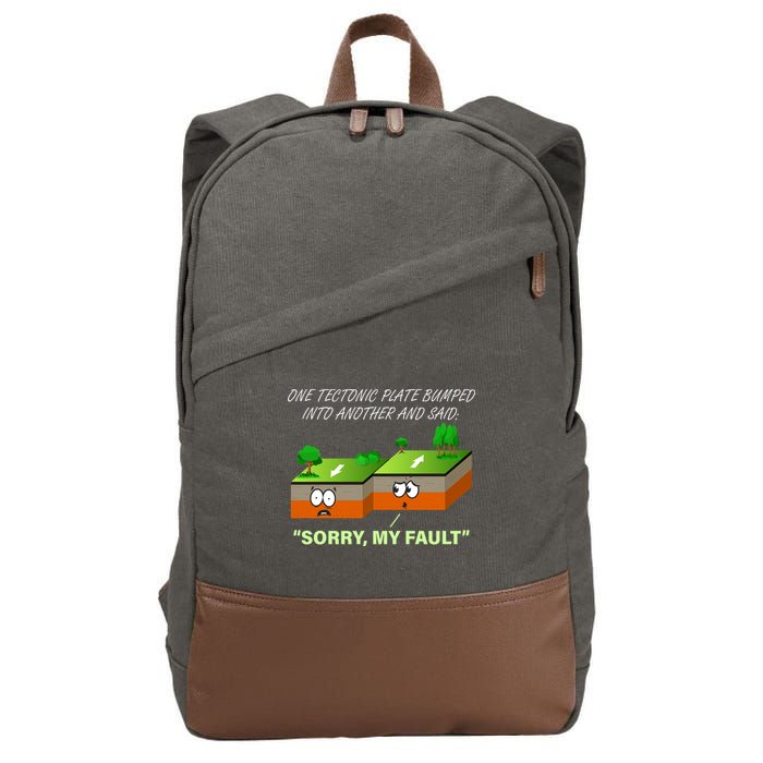 One Tectonic Plate Sorry My Fault Cotton Canvas Backpack