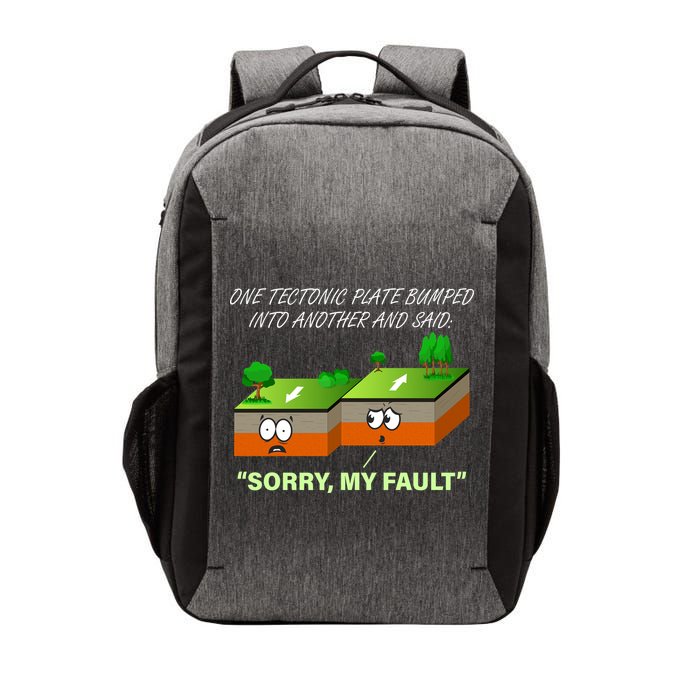 One Tectonic Plate Sorry My Fault Vector Backpack