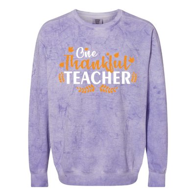 One Thankful Teacher Colorblast Crewneck Sweatshirt