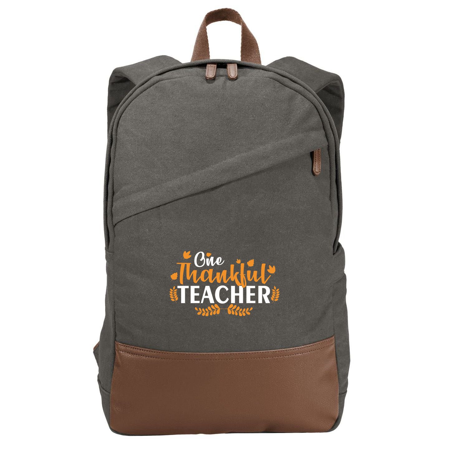 One Thankful Teacher Cotton Canvas Backpack