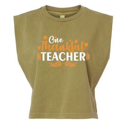 One Thankful Teacher Garment-Dyed Women's Muscle Tee