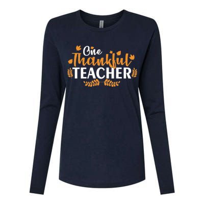 One Thankful Teacher Womens Cotton Relaxed Long Sleeve T-Shirt