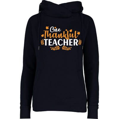 One Thankful Teacher Womens Funnel Neck Pullover Hood