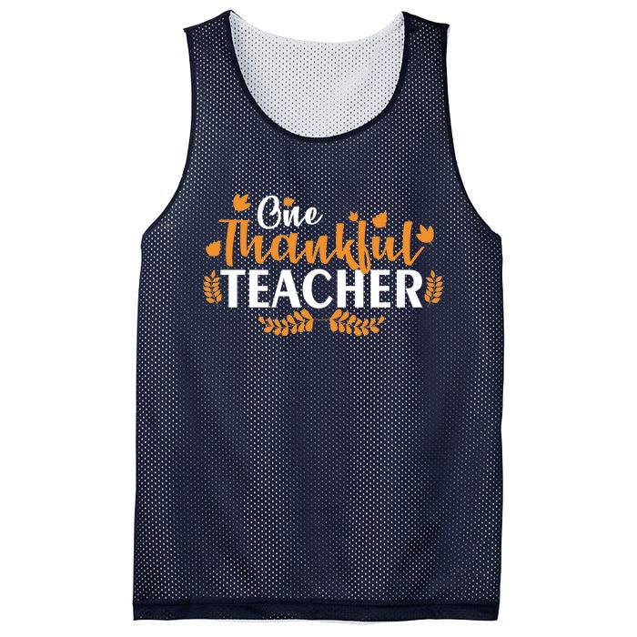 One Thankful Teacher Mesh Reversible Basketball Jersey Tank