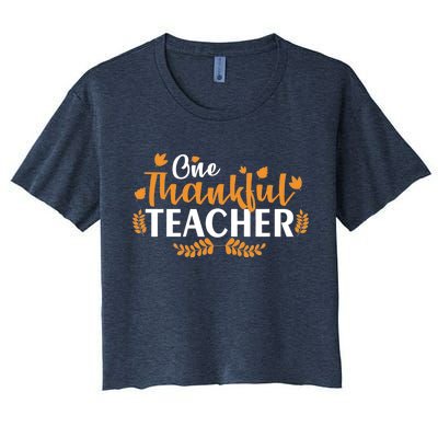 One Thankful Teacher Women's Crop Top Tee