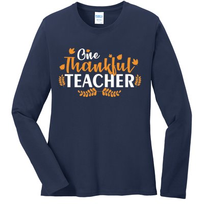 One Thankful Teacher Ladies Long Sleeve Shirt