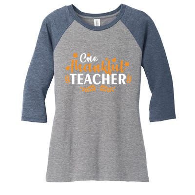 One Thankful Teacher Women's Tri-Blend 3/4-Sleeve Raglan Shirt