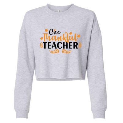 One Thankful Teacher Cropped Pullover Crew