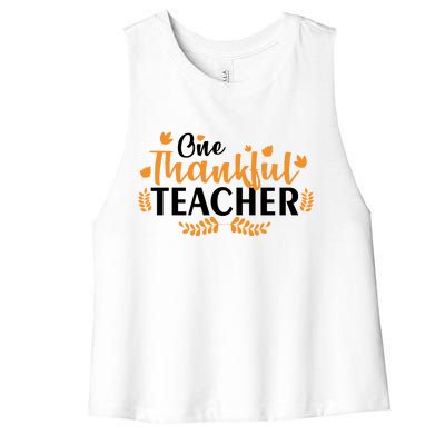 One Thankful Teacher Women's Racerback Cropped Tank