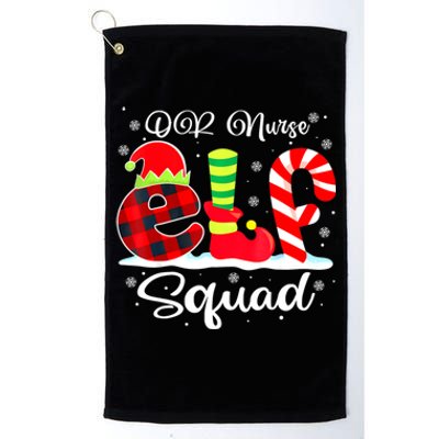 Or Nurse Elf Squad Christmas Operating Room Matching Gift Platinum Collection Golf Towel