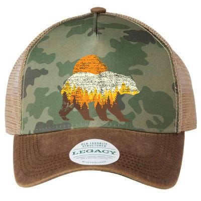 Outdoor Nature Full Moon Trees Wildlife Forest Animal Bear Legacy Tie Dye Trucker Hat