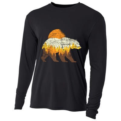 Outdoor Nature Full Moon Trees Wildlife Forest Animal Bear Cooling Performance Long Sleeve Crew