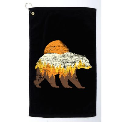 Outdoor Nature Full Moon Trees Wildlife Forest Animal Bear Golf Towel