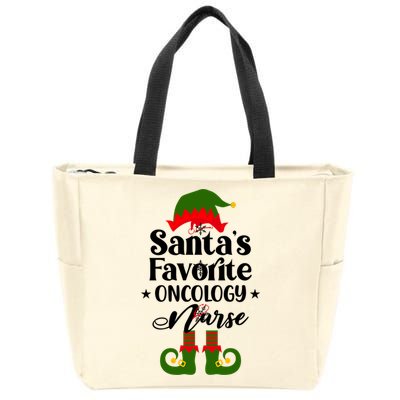 Oncology Nurse Funny Elf Christmas Santas Favorite Onc Rn Meaningful Gift Zip Tote Bag