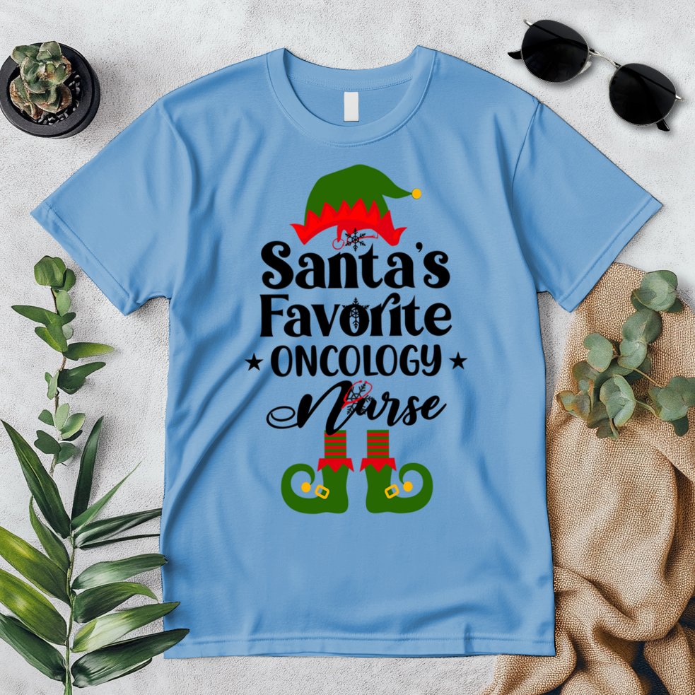 Oncology Nurse Funny Elf Christmas Santas Favorite Onc Rn Meaningful Gift Premium T-Shirt