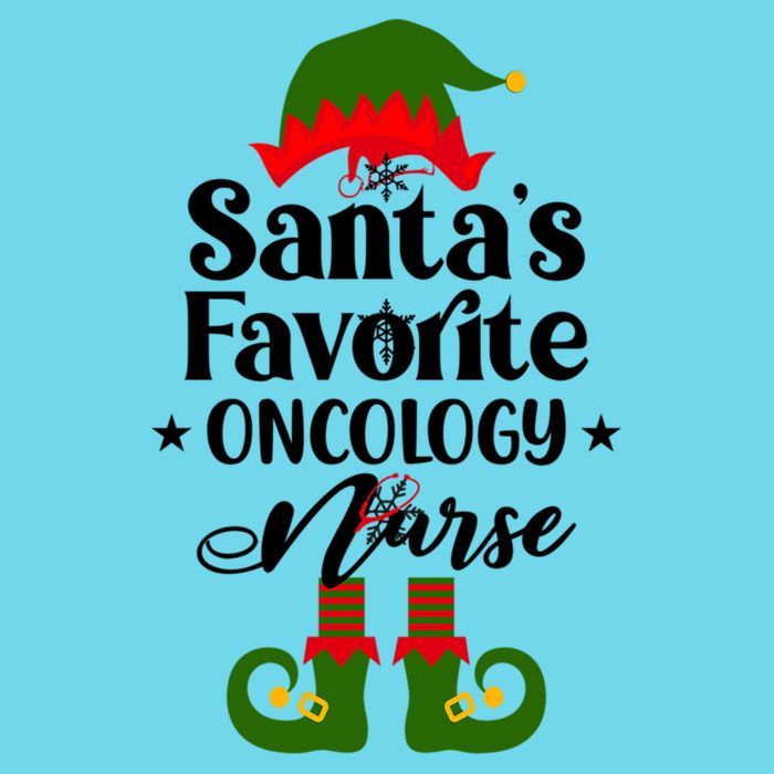 Oncology Nurse Funny Elf Christmas Santas Favorite Onc Rn Meaningful Gift Kids T-Shirt