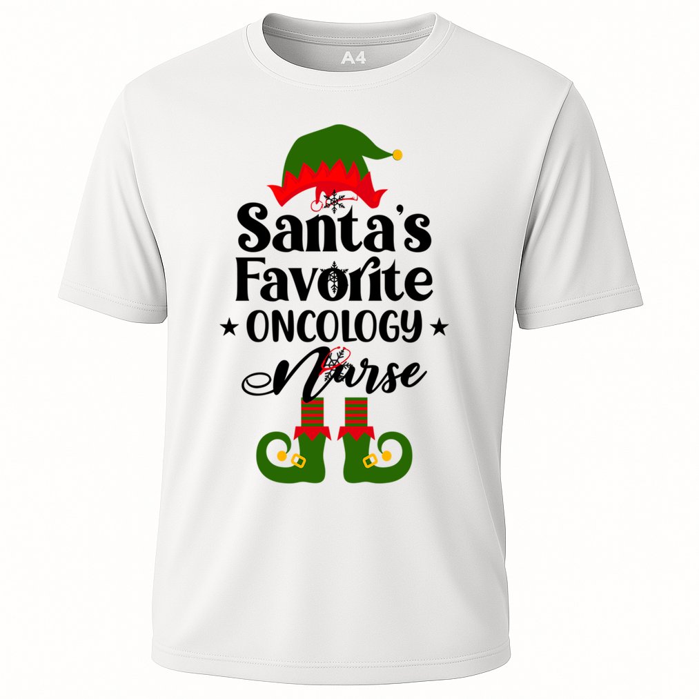 Oncology Nurse Funny Elf Christmas Santas Favorite Onc Rn Meaningful Gift Cooling Performance Crew T-Shirt