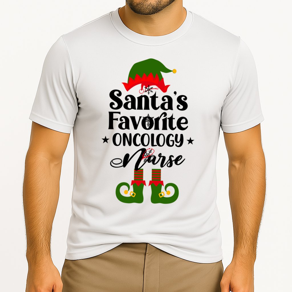 Oncology Nurse Funny Elf Christmas Santas Favorite Onc Rn Meaningful Gift Cooling Performance Crew T-Shirt