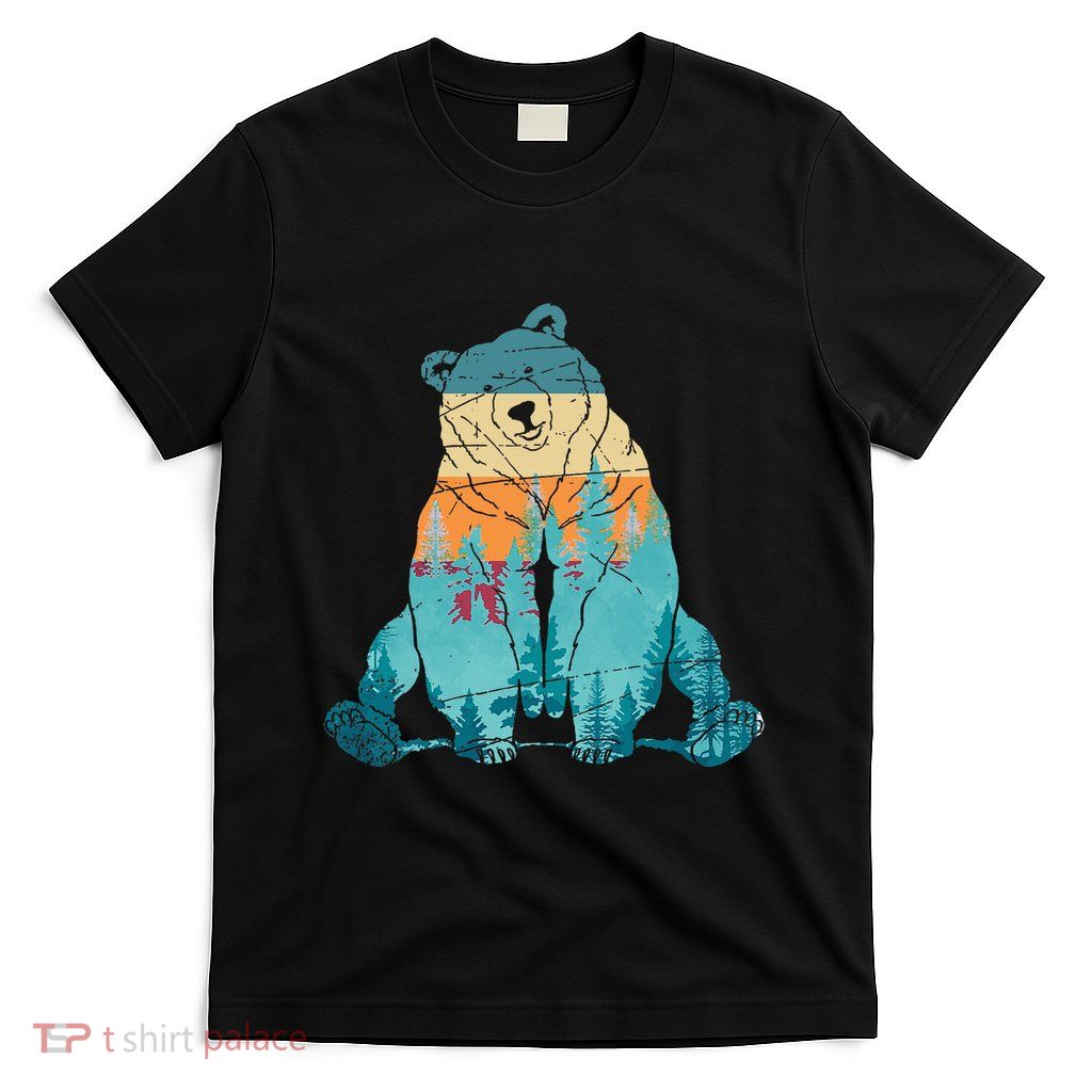 Outdoors Nature Forest Animal Wildlife Retro Brown Bear T-Shirt