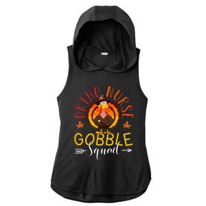 Ortho Nurse Gobble Squad Nurse Thanksgiving Turkey Day Ladies PosiCharge Tri-Blend Wicking Draft Hoodie Tank